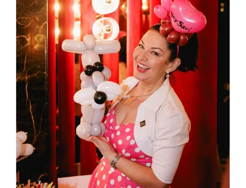 The viral 1950s polka dot dress from Hey Savi’s launch party
