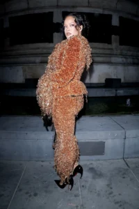 Rihanna attending Paris Fashion Week 